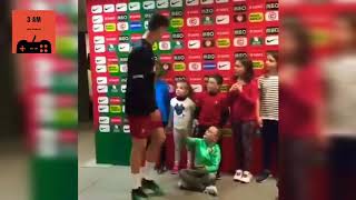 CRISTIANO RONALDO WITH KIDS  Siuhhhh 🔥 Kid Imitating Trade Mark Celebration 🔥 [upl. by Llenel845]