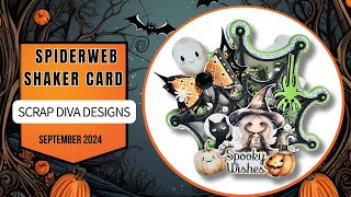 SPIDERWEB SHAKER CARD  HALLOWEEN CRAFTS  SCRAP DIVA DESIGNS SCRAPDIVA29 [upl. by Ylrebme]