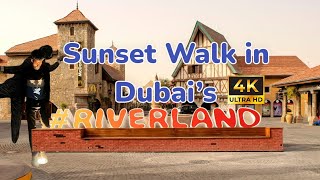 Dubai 4K  Riverland Sunset Walking [upl. by Melleta]