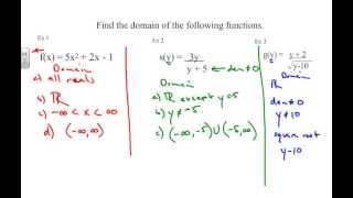 Finding Domain of a Function Algebraically [upl. by Nodle929]