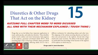 Diuretics Drugs Chp 15 Katzung Lipen LEC 1 [upl. by Releyks]