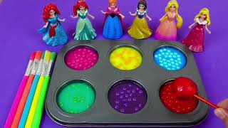 Satisfying Video I How to make Princess Lolipops in to Heart Pool AND Rainbow Painted Cutting ASMR [upl. by Kramal]