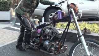 1982 Shovelhead Kick Start [upl. by Einoj536]