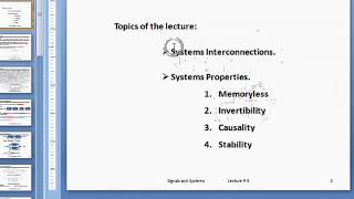 Lec6 Part1 System Properties  Memoryless and Invertibility [upl. by Floeter]