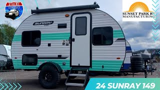 Showing OFF the BRAND NEW 2024 Turquoise and White sunsetparkrv6370 Sunray 149 travel trailer [upl. by Aled]