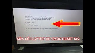 LAPTOP HP CMOS RESET 502 [upl. by Featherstone]