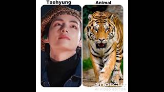 BTS member amp animal version🐯🐰btsarmy bts viral shortvideo shorts [upl. by Carrick525]