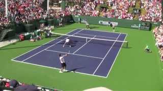 RaonicLopez vs BhupathiNestor 3  2013 BNP Paribas Open [upl. by Nannah494]