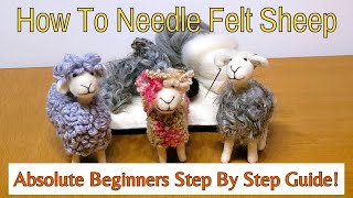 How To Needle Felt For Beginners Easy Needle Felted Sheep [upl. by Hardi830]