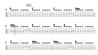 Over the Border  Skyhooks bass tab [upl. by Egon494]