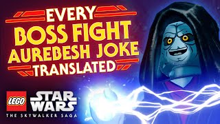 Every Boss Fight Aurebesh Joke TRANSLATED  LEGO Star Wars The Skywalker Saga [upl. by Osicran78]