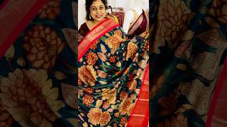 Pen Kalamkari Kanjeevaram saree whatsapp9515426597 [upl. by Atram]