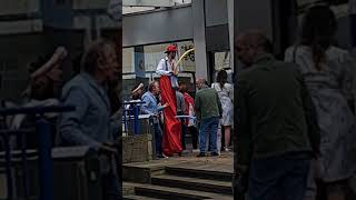 Man on stilts street preformer youtubeshorts shortvideo music [upl. by Oluas]