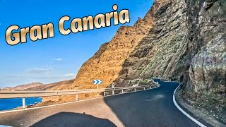 Gran Canarias Most Beautiful Road GC 200 to Agaete Puerto de las Nieves 5k Relaxing Drive Roadmovie [upl. by Odlanyer]