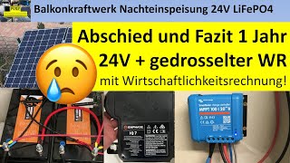 Balkonkraftwerk mit 24VSpeicher Fazit nach einem Jahr Dauerbetrieb [upl. by Macknair460]