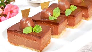 簡単！混ぜて冷やすだけゼラチン無し濃厚生チョコチーズケーキNoBake NoGelatin Chocolate Cheesecake Recipe [upl. by Hagile]