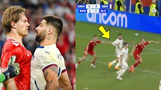 Aleksandar Mitrovic penalty disallowed against Denmark 😲😨 [upl. by Remoh406]