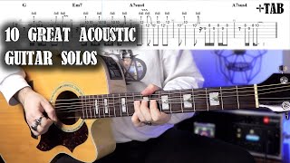 10 Great Acoustic Guitar Solos  With Tabs [upl. by Pearce]