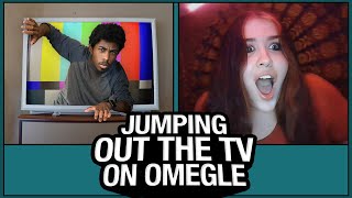 JUMPING OUT THE TV on OMEGLE [upl. by Gittel]