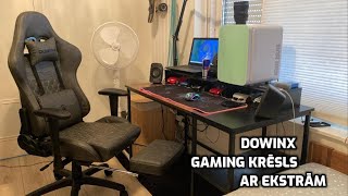 Fgaith Dowinx Gaming Krēsls ar kāju palikni un vibrējošu muguru  UNBOXING  Review [upl. by Langham609]