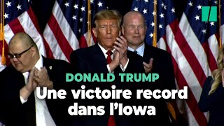 La victoire de Donald Trump dans l’Iowa a été annoncée si tôt qu’il n’y avait personne pour la fêter [upl. by Aliel]