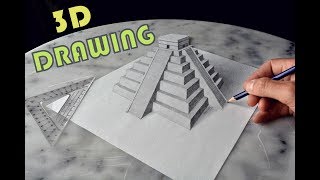 Maya Templo mexico in 3D dibujar [upl. by Namlas]