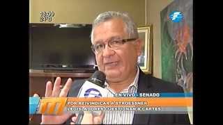 Legisladores cuestionan a Cartes por reivindicar a Strossner 041115 [upl. by Bekha]