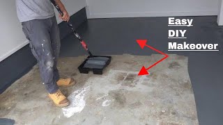 How to paint concrete floors  DIY makeover [upl. by Sabec]