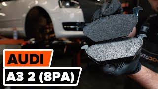 How to change front brake pads on AUDI A3 2 8PA TUTORIAL AUTODOC [upl. by Hatti]