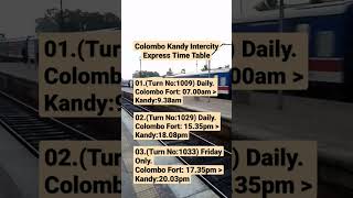 Colombo Kandy Intercity Express Time Table Sri Lanka Railways🚅 [upl. by Annel]