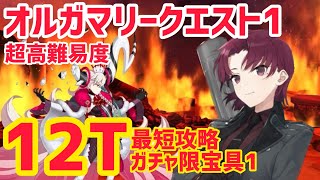 【FGO】最短12T攻略 超高難易度「オルガマリークエスト1」【白紙化地球 オーディールコール】 [upl. by Anilegnave847]