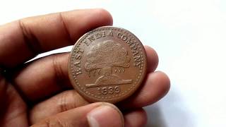 One Anna 1839 East India rear Coin Banayan tree [upl. by Lerrad150]