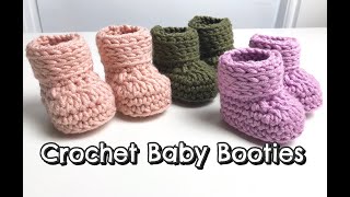 How to Crochet Baby Booties 03 months [upl. by Ewer]