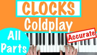 How to play CLOCKS  Coldplay Piano Chords Tutorial [upl. by Alaj]