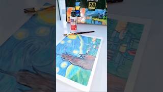 Applying varnish on my latest painting  How to protect acrylic painting shorts art varnish [upl. by Edlin224]