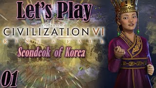 Lets Play Civilization 6 Rise and Fall Expansion Ep 01  Seondeok of Korea Playthrough [upl. by Boj]