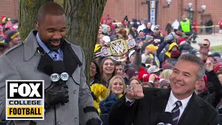 Urban Meyer gets hostile welcome from Michigan fans Charles Woodson gets hero welcome  CFB ON FOX [upl. by Rockafellow]