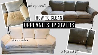 How I wash my Ikea UPPLAND sofa covers  BLEACH VS OXICLEAN  FAQs [upl. by Rheta]