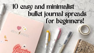 10 Minimalist Bullet Journal Spread Ideas For Beginners  Helpful Tips For Starting Out [upl. by Saravat]