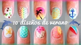 10 DISEÑOS DE UÑAS DECORADAS FÁCIL Y RÁPIDO PARA EL VERANO [upl. by Conner161]