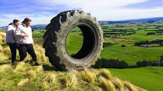 Extreme Tire Jumping Down A Mountain [upl. by Jordain]