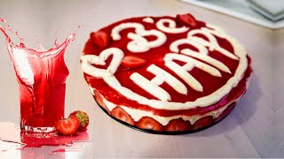 فريزيي بكريم موسلين أسهل و اروع ما يكون  simple and delicious strawberry cake with mousseline cream [upl. by Einial]