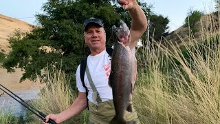 Steelhead Fishing Deschutes River amp Greg Catches Large Hatchery Steelhead [upl. by Aibsel]