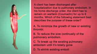 NCLEX Question Helping Patients Understand Coumadin [upl. by Mini253]