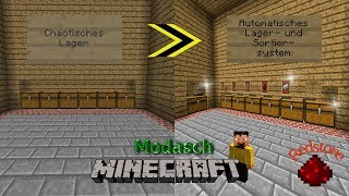 Auotmatsches Lager amp Sortiersystem MINECRAFT Tutorial Redstone [upl. by Araiek935]