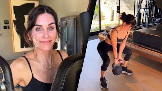 Courteney Cox Shows Off How She Stays Fit and Trim at 60 [upl. by Ahsiekrats]