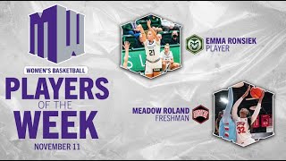 MW Womens Basketball Players of the Week 111124 [upl. by Aikaj349]