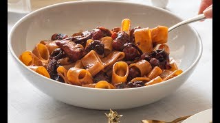 Calamarata con sugo di polpo  Ricette Tradizionali  Chef Stefano De Gregorio  Saporie [upl. by Naletak]