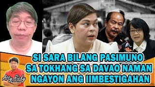 SI SARA BILANG PASIMUNO SA TOKHANG SA DAVAO NAMAN NGAYON ANG IIMBESTIGAHAN [upl. by Michey]