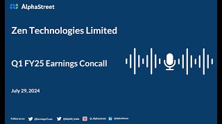 Zen Technologies Limited Q1 FY202425 Earnings Conference Call [upl. by Kiehl]